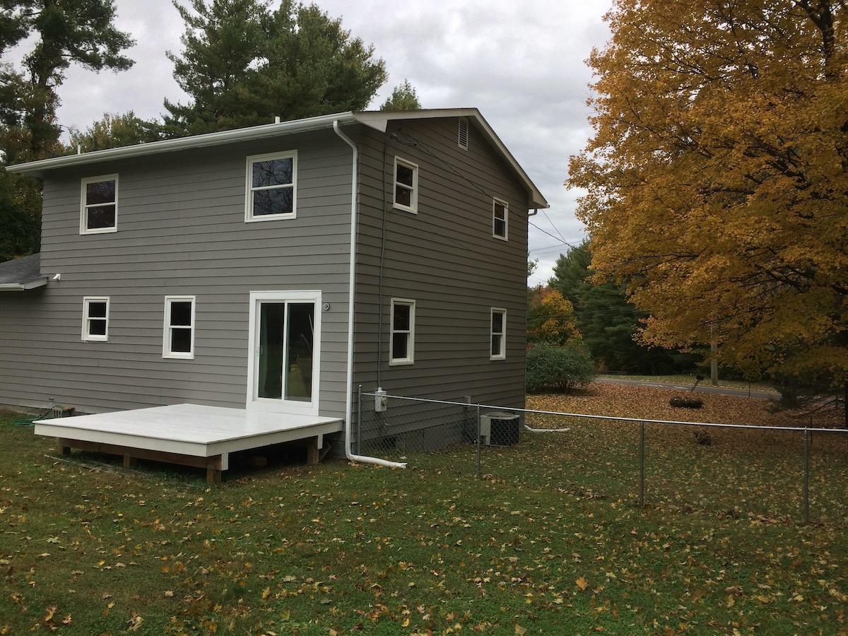 Rear of house before back deck railing was installed